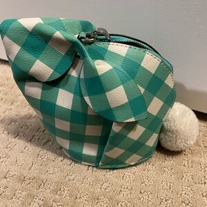 Checkered Green and White bunny Bag
